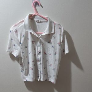 Floral White Kids Shirt